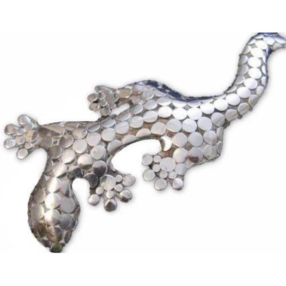 Signed BA SUARTI Rare Huge 4" Beautiful Sterling Silver LIZARD Brooch‎ Pin